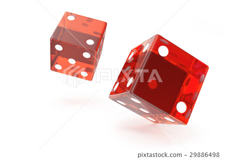 Red Casino dice, concept of gambling, on white 29886498