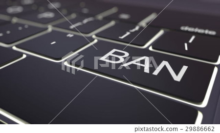 Black luminous computer keyboard and ban key 29886662