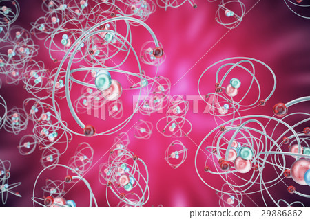 Atom background, shining nuclear model atoms and 29886862