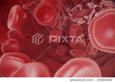 Abstract red blood cells, scientific or medical or 29886980