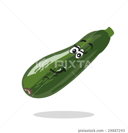 Zucchini happy cartoon character vector 29887243