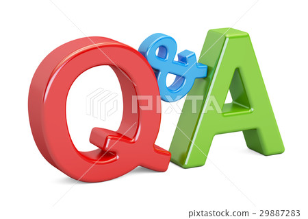 Q&A colored text, 3D rendering 29887283