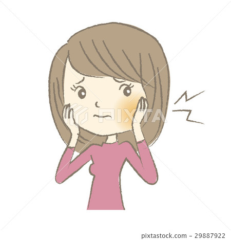 A woman whose caries is swollen and painful 29887922