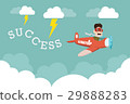 Entrepreneurship with airplane along thunder storm 29888283