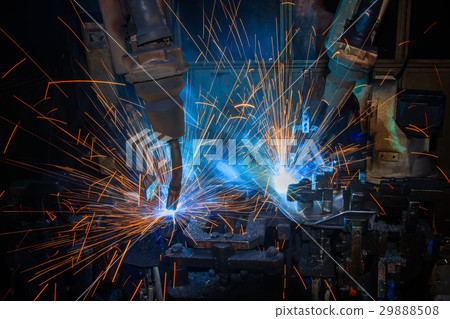 Robots are welding in factory 29888508