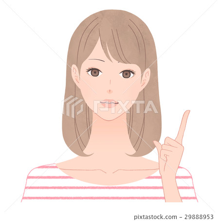 A woman pointing to a finger - Stock Illustration [29888953] - PIXTA