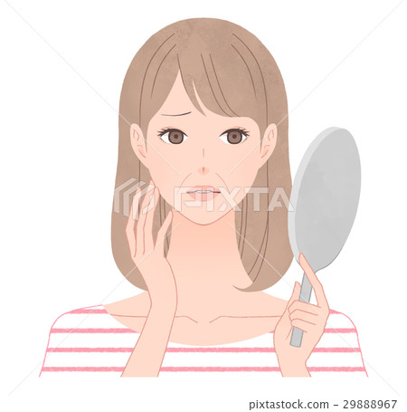 Women troubled by looking at a mirror Lines line 29888967