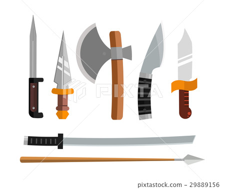 Knife weapon dangerous metallic vector 29889156