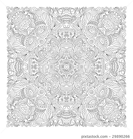 Coloring book square page for adults - floral 29890266