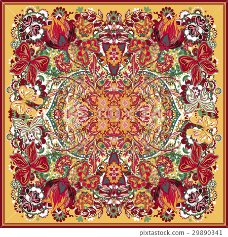 Design for square pocket, shawl, textile, scarf Design for square pocket, shawl, textile, scarf 29890341