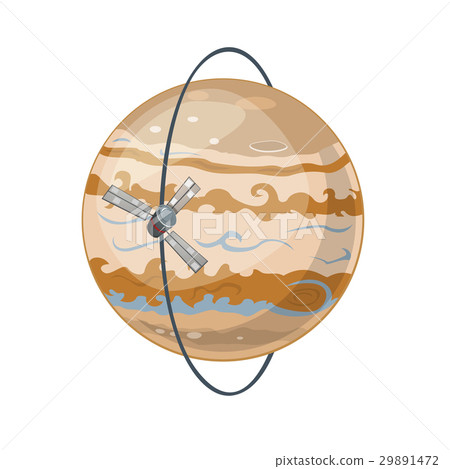 Jupiter and spacecraft art, vector illustration Jupiter and spacecraft art, vector illustration 29891472