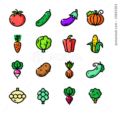 Thin line Vegatables icons set vector illustration - Stock Illustration ...