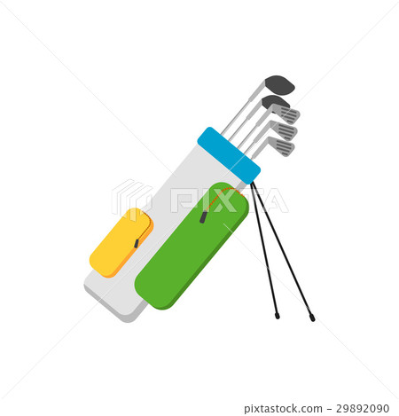 Golf clubs set in bag isolated vector 29892090