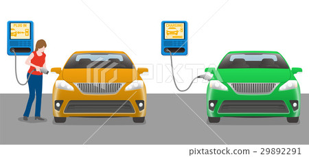 婦女充電電動汽車 婦女充電電動汽車 29892291