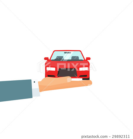 Hand holding car vector, concept of automobile 29892311