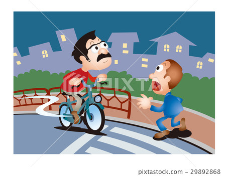 自行車交通安全,在夜間自行車運行 自行車交通安全,在夜間自行車運行 29892868