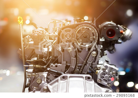 Cut metal car engine part, colorful concept Cut metal car engine part, colorful concept 29893168