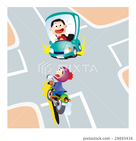 摩托車交通安全，右車和長線自行車 29893416