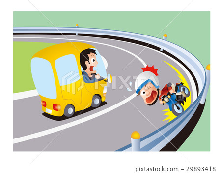 Motorcycle traffic safety, motorcycle corner accident 29893418