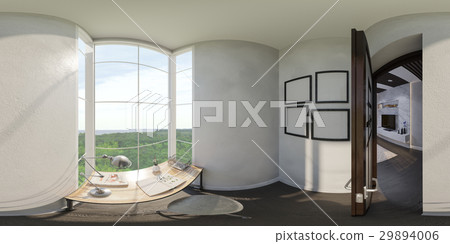 3d render of the interior design of a home office 29894006