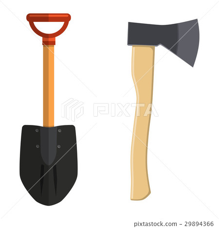 Shovel and Hatchet axe vector icon 29894366
