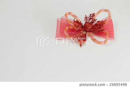 Red bow on white background. Isolated. Ribbon. 29895499