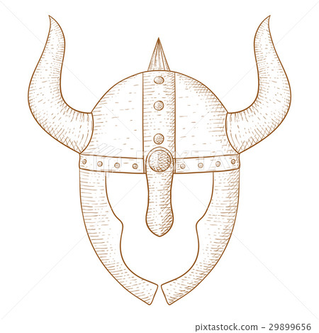 Horned helmet with face protection. Viking 29899656