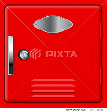 Personal storage box. Modern red safe 29899786