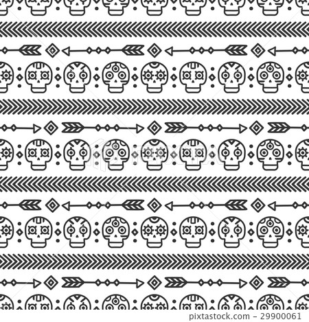 Day of the Dead. Tribal hand drawn line mexican 29900061