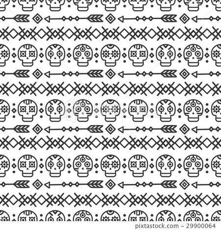 Day of the Dead. Tribal hand drawn line mexican 29900064