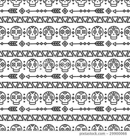 Day of the Dead. Tribal hand drawn line mexican 29900066