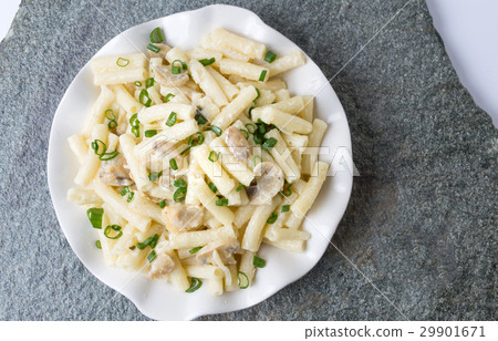 Macaroni pasta with onion sliced rolls Macaroni pasta with onion sliced rolls 29901671