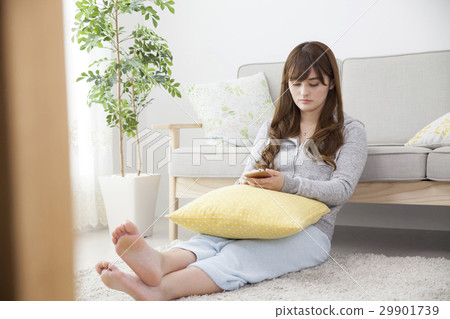 A woman slowly at home at holiday A woman slowly at home at holiday 29901739
