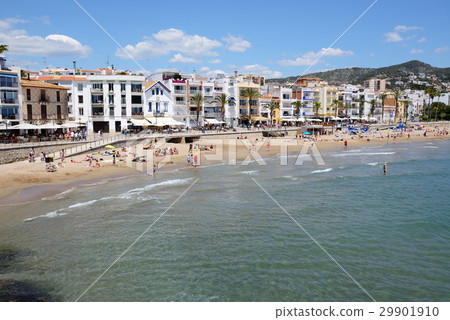 The tourists enjoiying their vacation on the beach 29901910