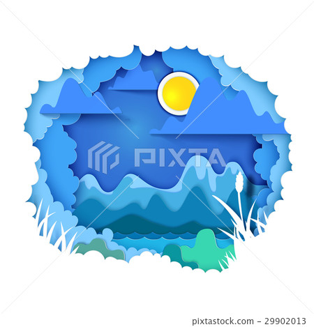 Landscape paper art concept Landscape paper art concept 29902013