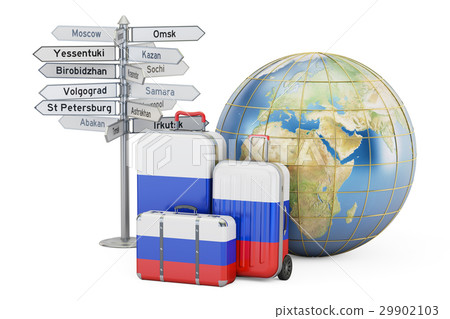 Russia travel concept. Suitcases with Russian flag 29902103