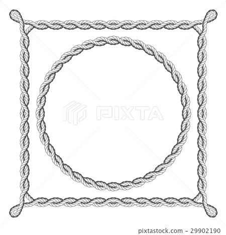 Twisted rope frames - round and square borders 29902190