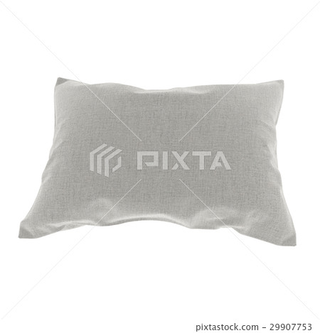 pillow in grey on isolated white in 3D rendering pillow in grey on isolated white in 3D rendering 29907753