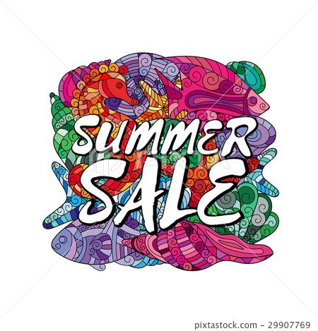 Summer Sale Poster design template. Elements are 29907769