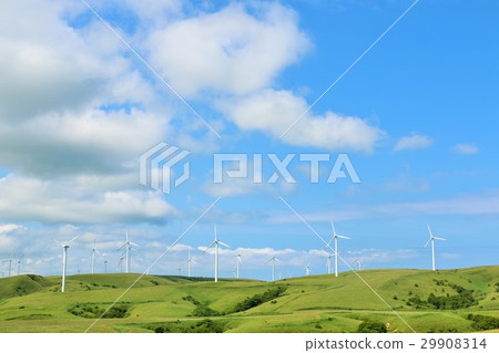 Wind power generation scenery of Soya Hills in Hokkaido 29908314