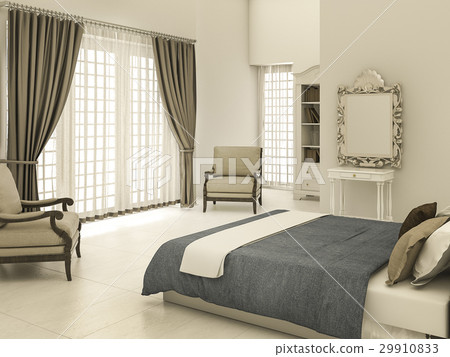 classic bedroom with warm tone classic bedroom with warm tone 29910833