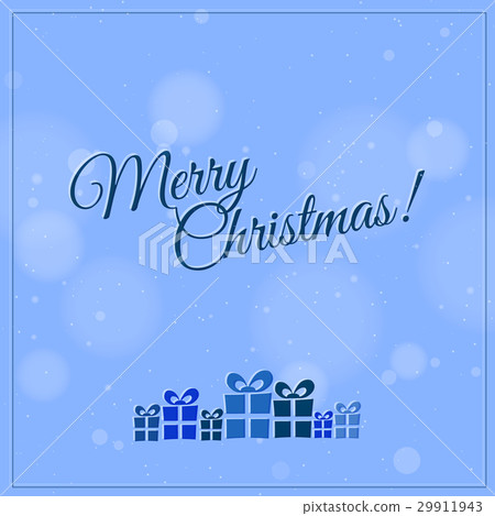 Retro Christmas card with christmas present in Retro Christmas card with christmas present in 29911943