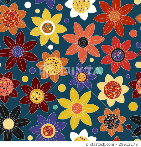 Simple floral pattern, seamless vector background. 29912179