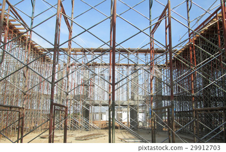 Scaffolding used at the construction site  29912703