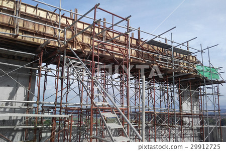 Scaffolding used at the construction site  29912725