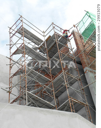 Scaffolding used at the construction site 29913079