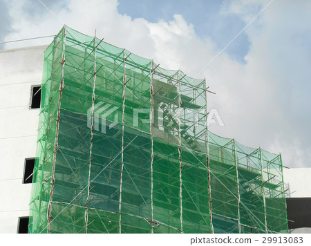 Scaffolding used at the construction site 29913083