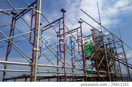 Scaffolding used at the construction site 29913101