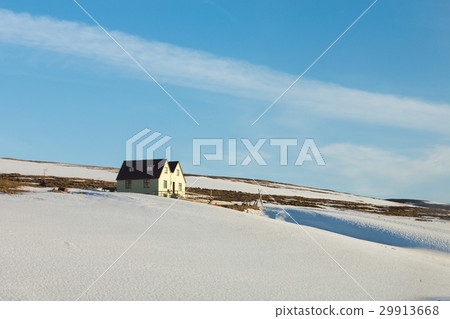 Small hut over snow mountain Small hut over snow mountain 29913668