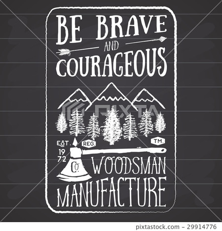 Lumberjack vintage label with axe and trees vector Lumberjack vintage label with axe and trees vector 29914776